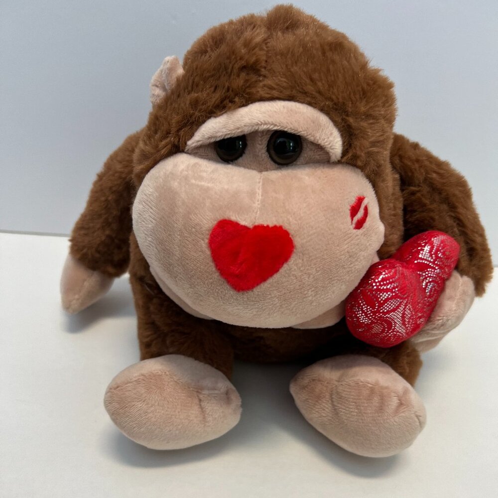 New VALENTINE GORILLA Holding Heart Stuffed Animal
